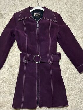Vintage leather deep purple jacket